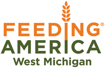 Feeding America West Michigan Food Bank logo and home link