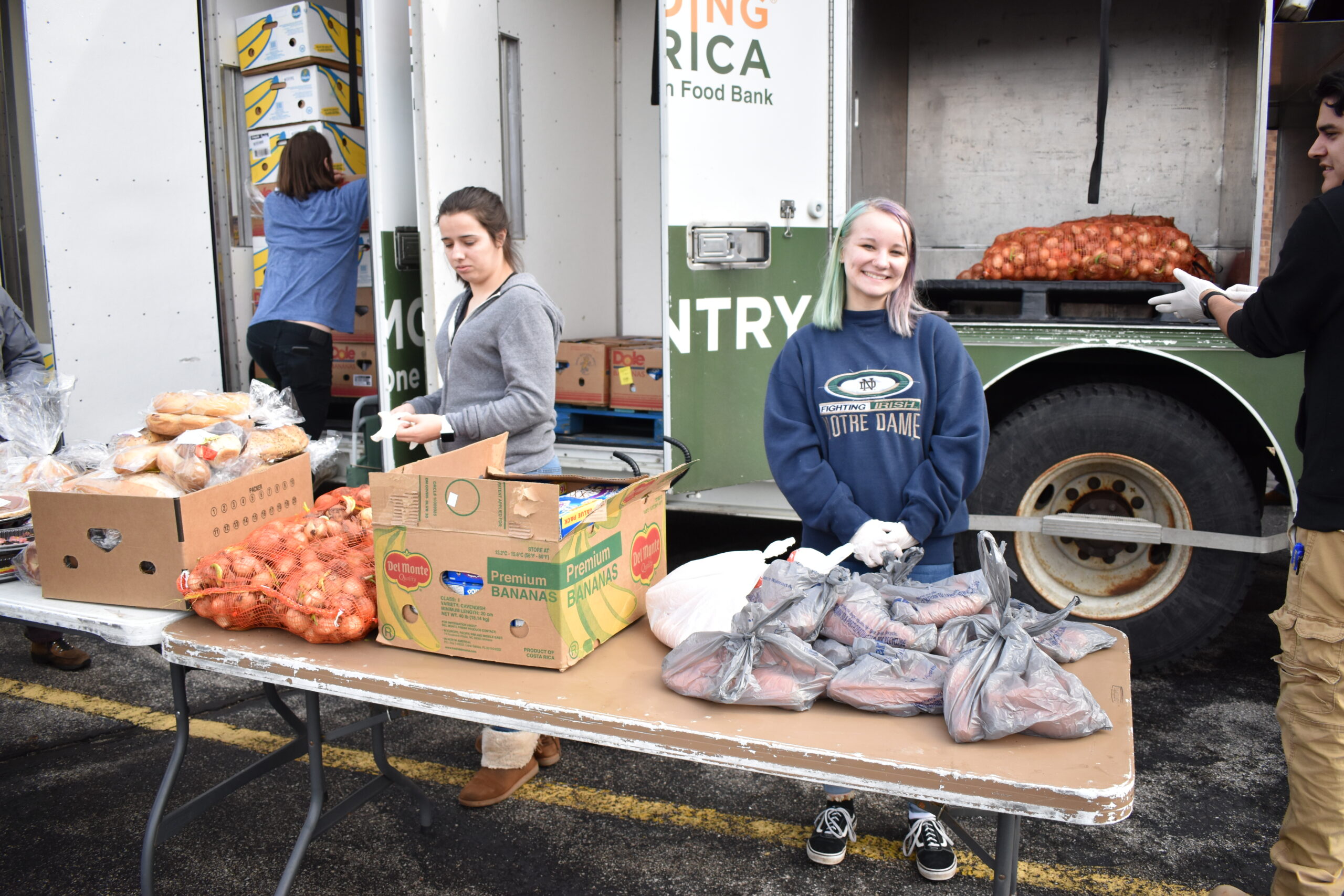 volunteer with truck