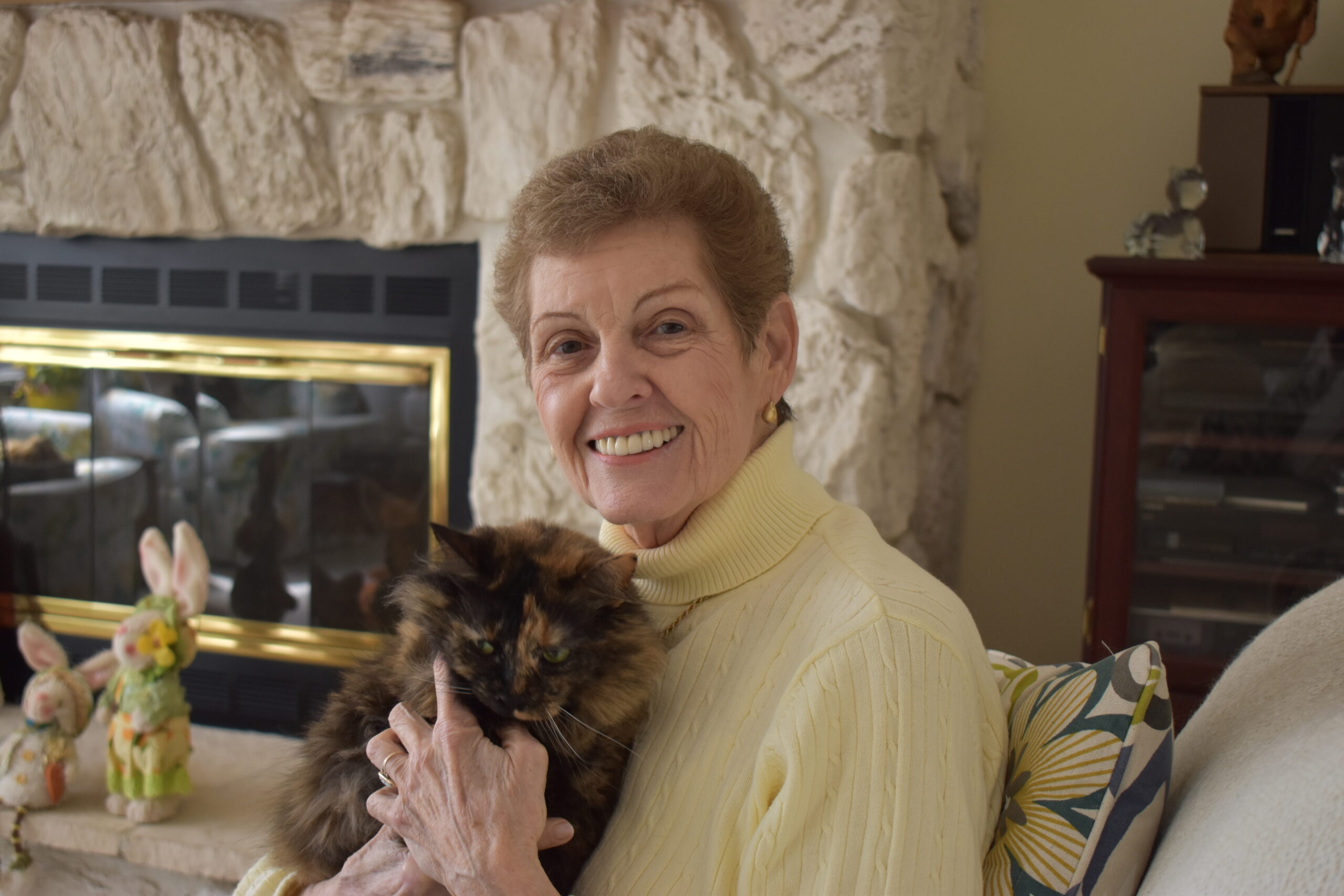 karen holding a cat