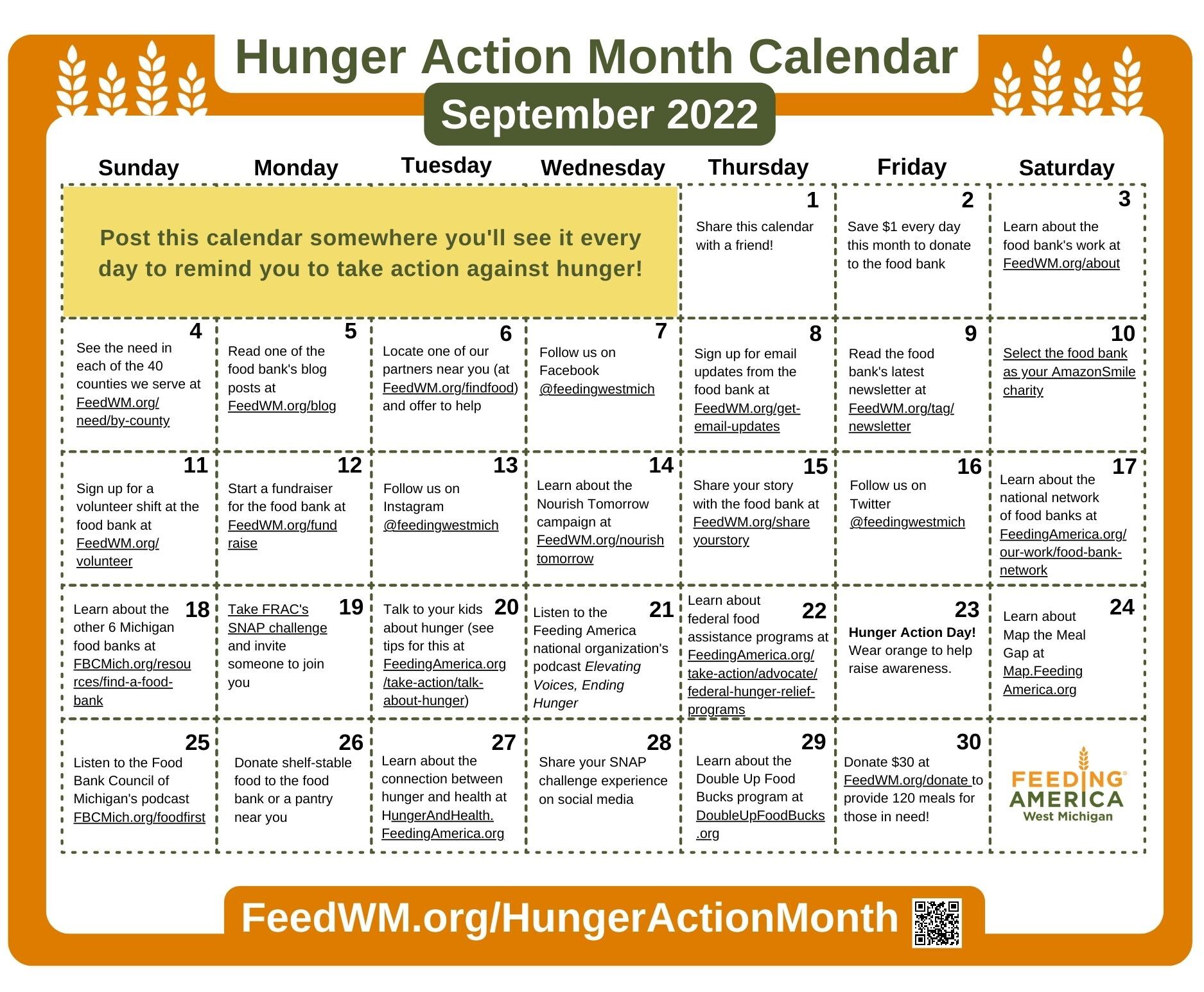 September is Hunger Action Month – Feeding America West Michigan