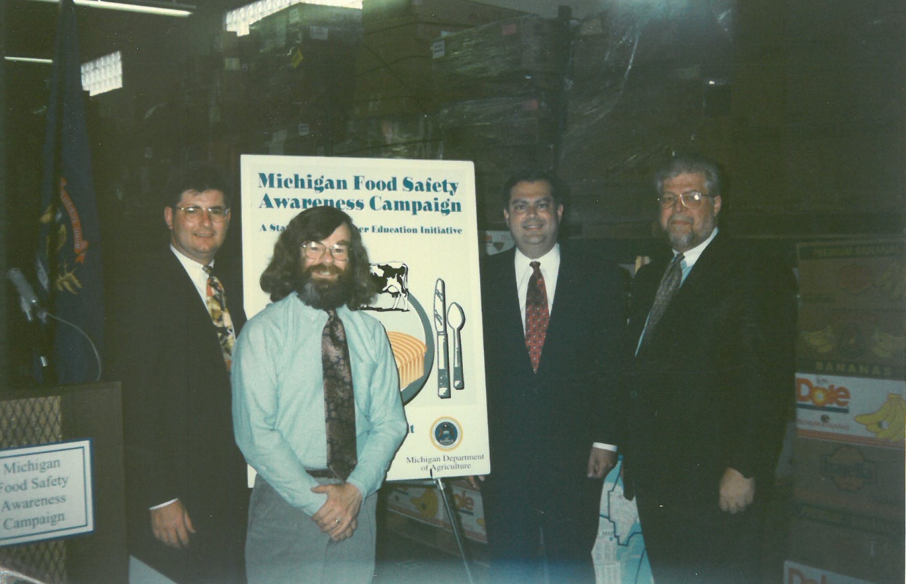 John Arnold and others promoting the Michigan Food Safety Awareness Campaign