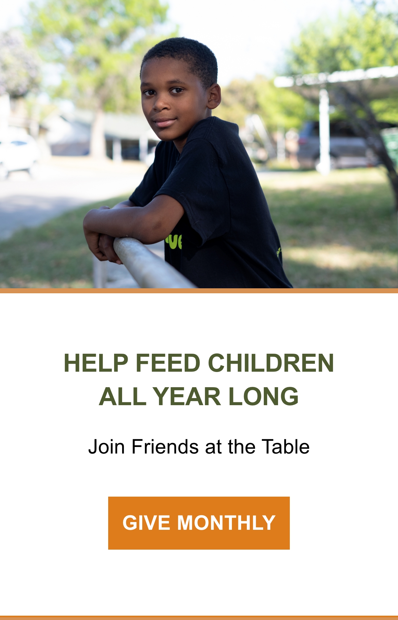 HELP FEED CHILDREN ALL YEAR LONG